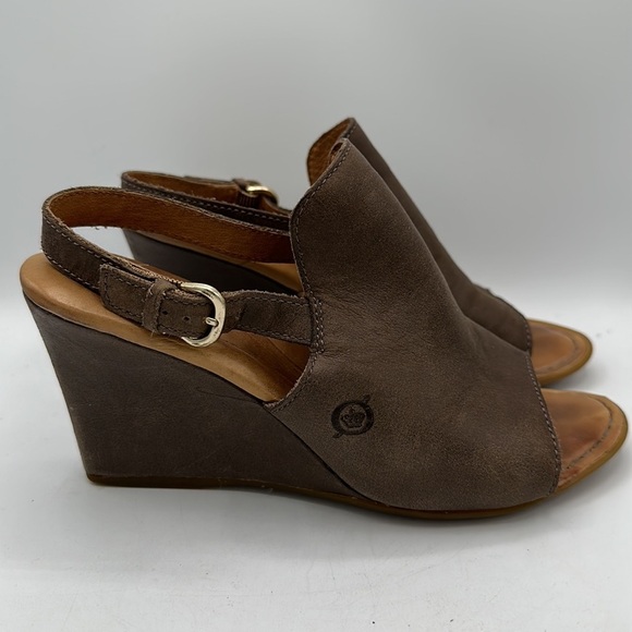 Born mocha brown leather sandals, size 6M - Picture 6 of 9